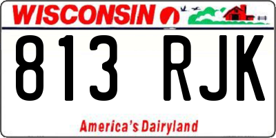 WI license plate 813RJK