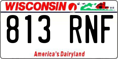 WI license plate 813RNF
