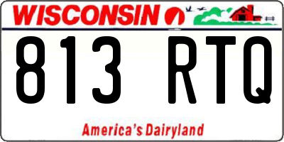 WI license plate 813RTQ