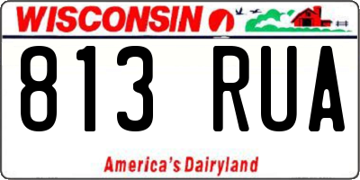 WI license plate 813RUA