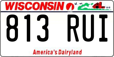 WI license plate 813RUI