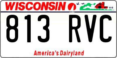 WI license plate 813RVC