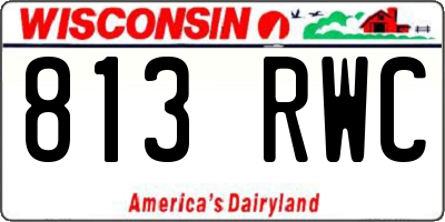 WI license plate 813RWC