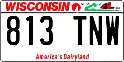 WI license plate 813TNW
