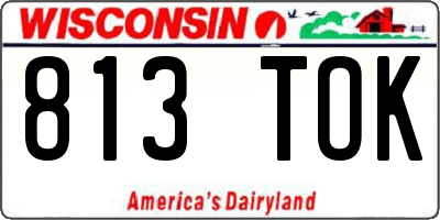 WI license plate 813TOK