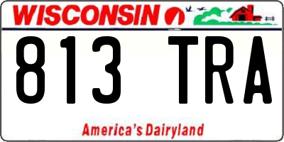 WI license plate 813TRA