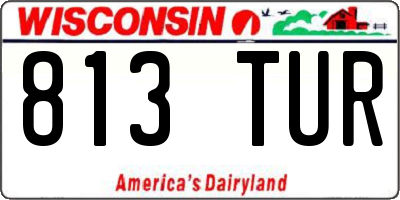 WI license plate 813TUR