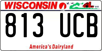 WI license plate 813UCB