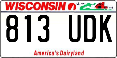 WI license plate 813UDK