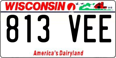WI license plate 813VEE