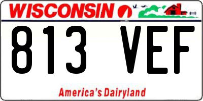 WI license plate 813VEF