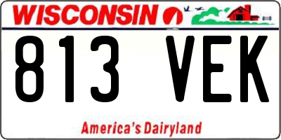WI license plate 813VEK