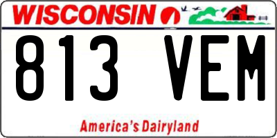 WI license plate 813VEM