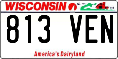 WI license plate 813VEN
