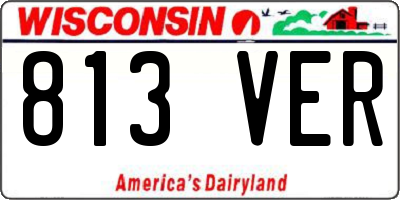 WI license plate 813VER