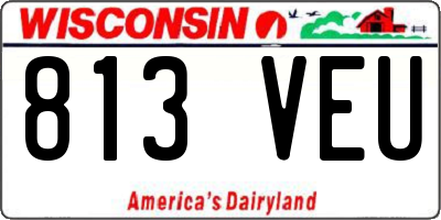 WI license plate 813VEU