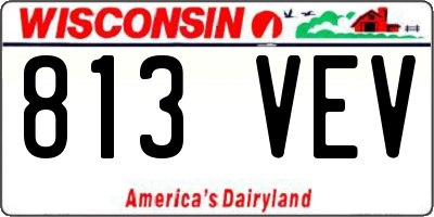 WI license plate 813VEV