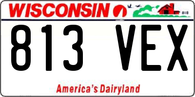 WI license plate 813VEX