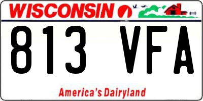 WI license plate 813VFA