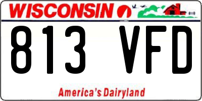 WI license plate 813VFD