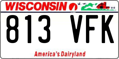WI license plate 813VFK
