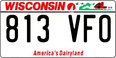 WI license plate 813VFO