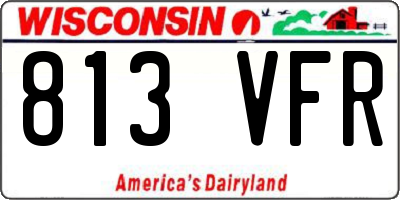 WI license plate 813VFR