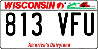 WI license plate 813VFU
