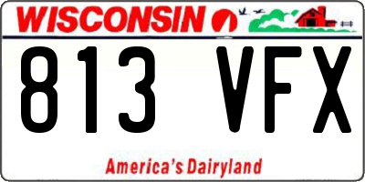 WI license plate 813VFX