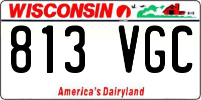 WI license plate 813VGC