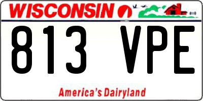 WI license plate 813VPE