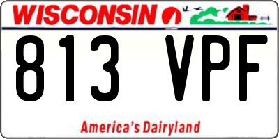WI license plate 813VPF