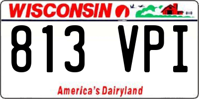 WI license plate 813VPI