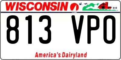 WI license plate 813VPO