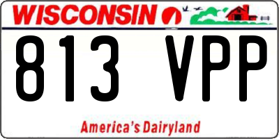 WI license plate 813VPP