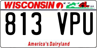 WI license plate 813VPU