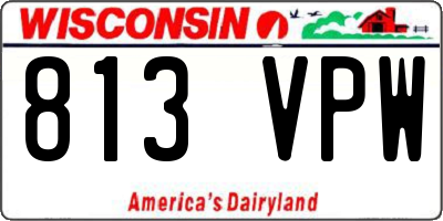 WI license plate 813VPW