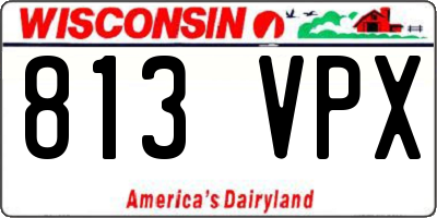 WI license plate 813VPX