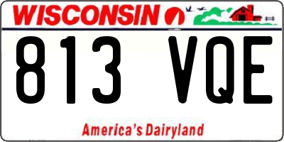 WI license plate 813VQE