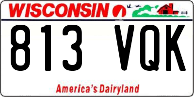 WI license plate 813VQK