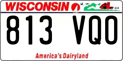 WI license plate 813VQO