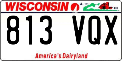 WI license plate 813VQX