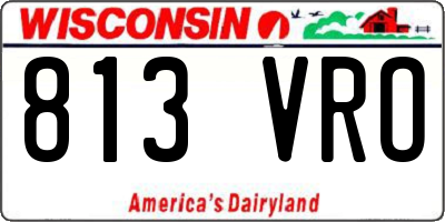WI license plate 813VRO