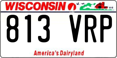 WI license plate 813VRP
