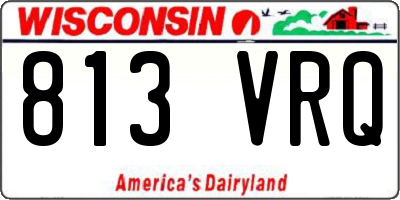 WI license plate 813VRQ