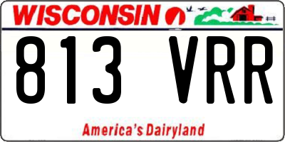 WI license plate 813VRR
