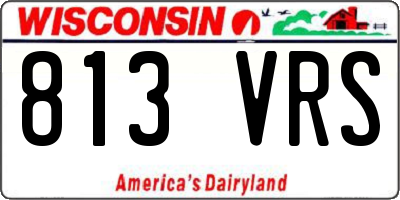 WI license plate 813VRS