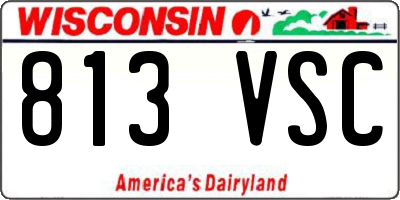 WI license plate 813VSC