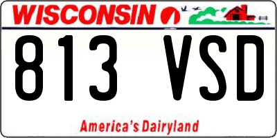WI license plate 813VSD