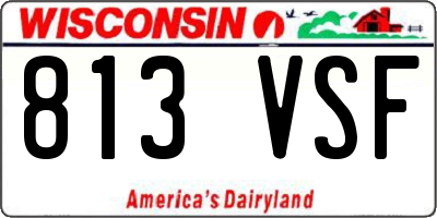 WI license plate 813VSF